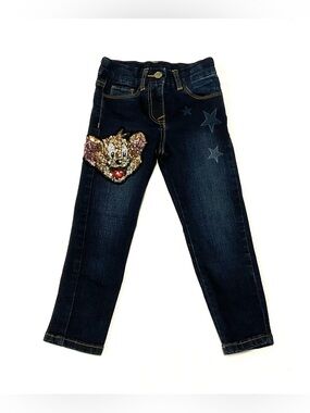 Girls Monnalisa Jerry Sequin Denim Jeans